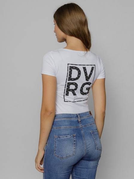 Devergo Maglietta da donna bianca stampata sul retro Devergo