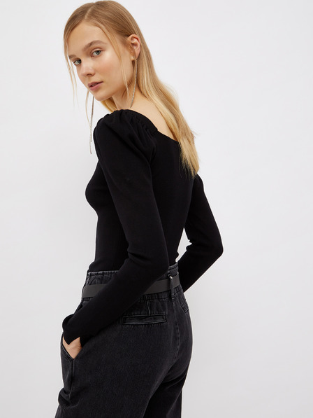 Liu Jo Camicia nera da donna con maniche arricciate Liu Jo
