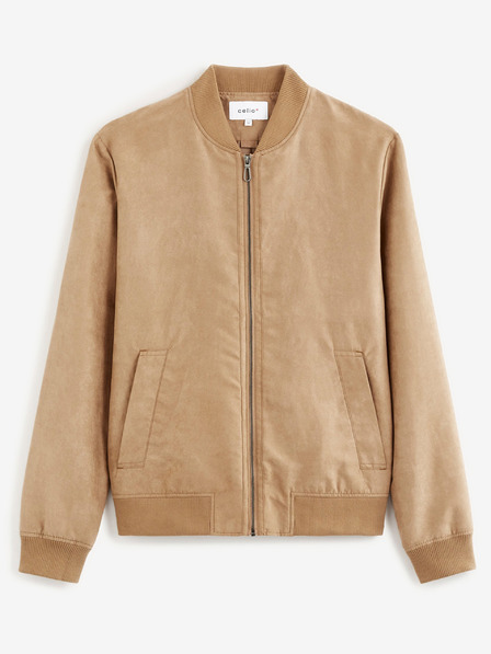 Celio Bomber da uomo marrone chiaro in pelle scamosciata Celio Budain