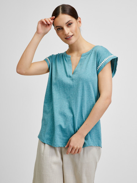 Brakeburn Camicia da donna blu con dettagli decorativi Brakeburn