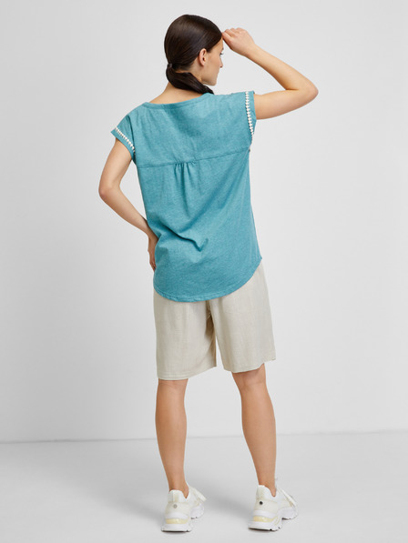 Brakeburn Camicia da donna blu con dettagli decorativi Brakeburn
