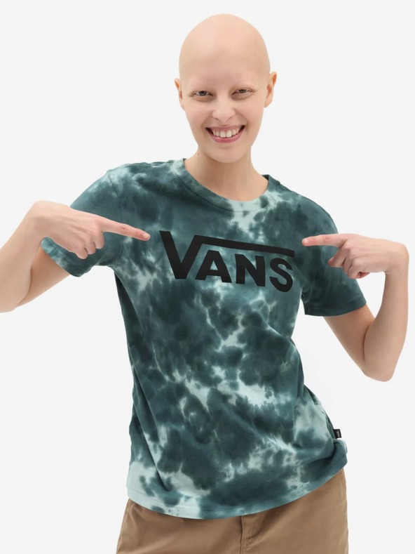 Vans Cloud Wash Logo Crew T-shirt Blu