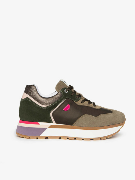Nero Giardini Sneakers da donna in pelle scamosciata verde e marrone Nero Giardini