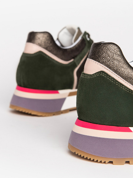 Nero Giardini Sneakers da donna in pelle scamosciata verde e marrone Nero Giardini