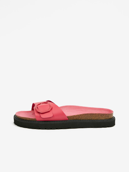 Ojju Pantofole da donna rosa con plateau in pelle OJJU
