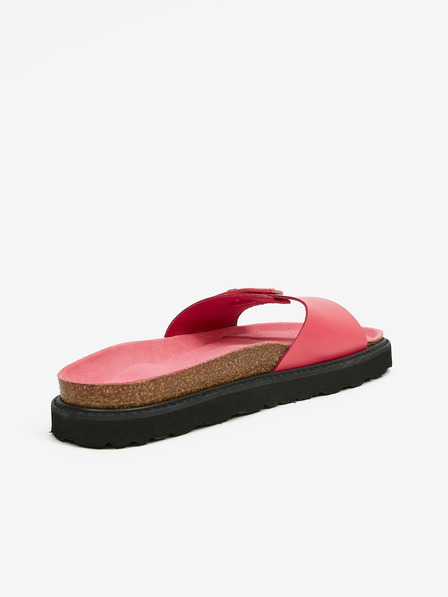 Ojju Pantofole da donna rosa con plateau in pelle OJJU