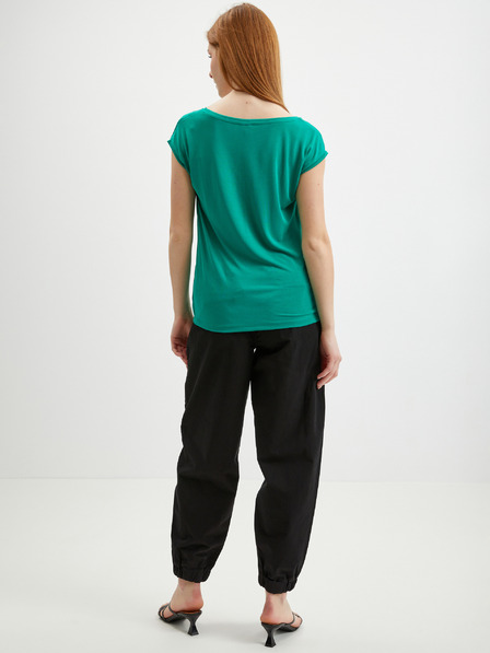 Pieces Maglietta da donna verde Pieces Kamala