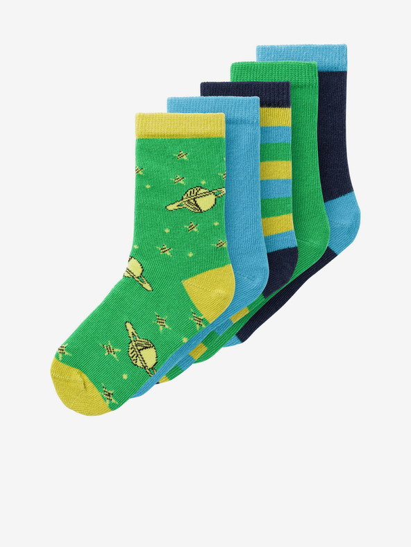 name it Set di cinque paia di calzini per bambini in blu e verde name it Vagn