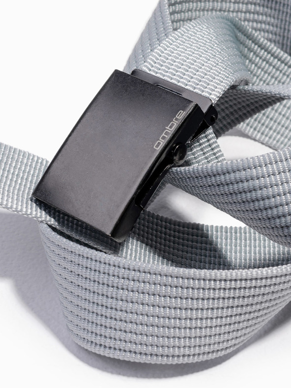 Ombre Clothing Cintura in tessuto grigio chiaro da uomo A376