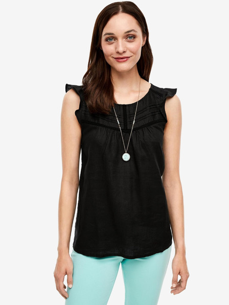 s.Oliver Top in lino nero da donna s.Oliver
