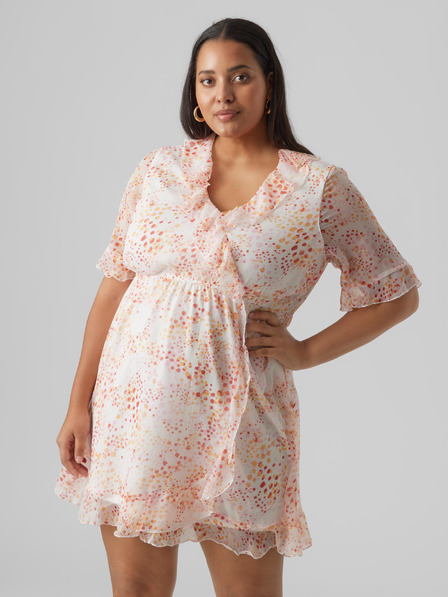 Vero Moda Curve Abito a fantasia arancione e bianco da donna VERO MODA CURVE Dora