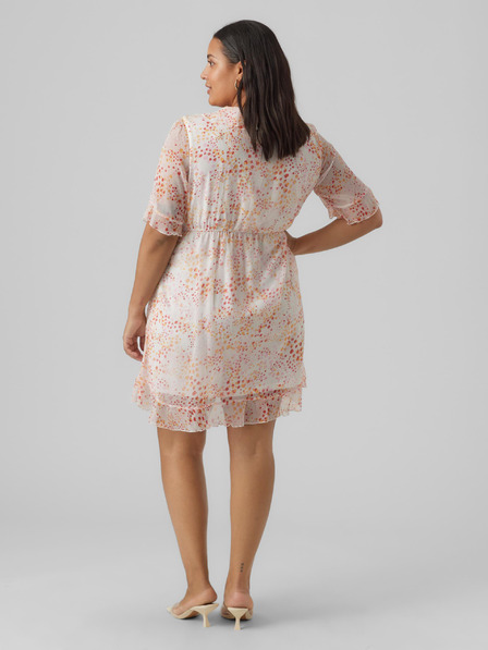 Vero Moda Curve Abito a fantasia arancione e bianco da donna VERO MODA CURVE Dora