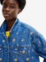 Desigual Giacca di jeans blu a fiori da donna Desigual Flowers