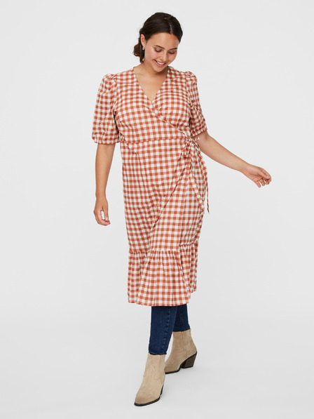 Vero Moda Curve Abito a quadri marrone VERO MODA CURVE Tamitta