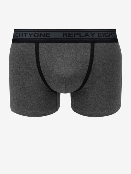 Replay Set di due boxer neri e grigi Replay