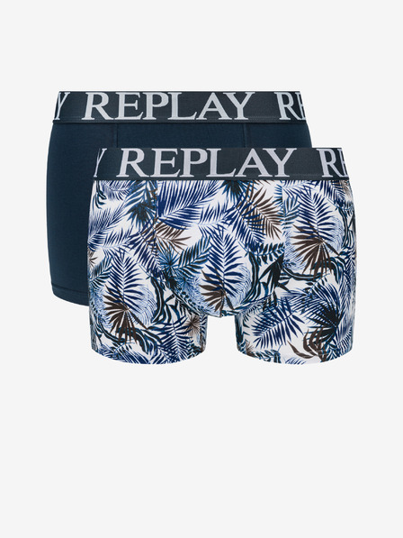 Replay Set di due boxer in blu Replay Foliage