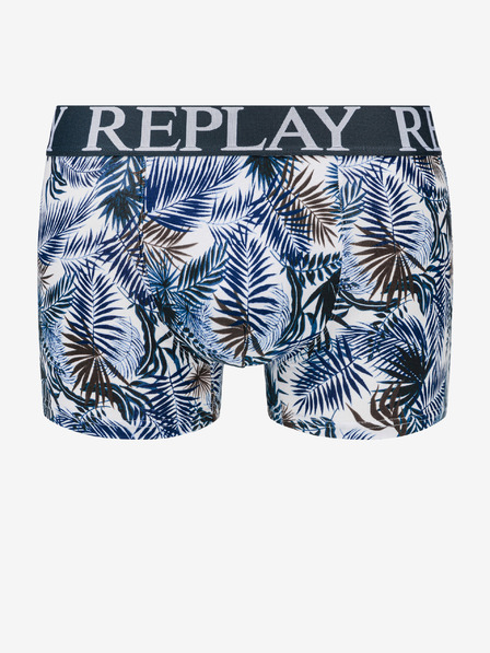 Replay Set di due boxer in blu Replay Foliage