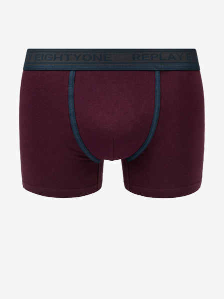 Replay Set di due boxer da uomo blu scuro e bordeaux Replay