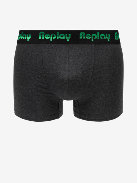 Replay Set di due boxer neri e grigi Replay