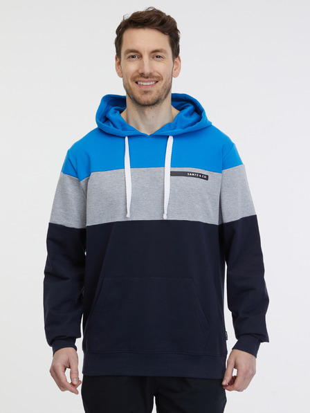 Sam 73 Felpa con cappuccio blu e nera da uomo SAM 73 Gerado