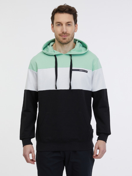 Sam 73 Felpa con cappuccio verde e nera da uomo SAM 73 Gerado
